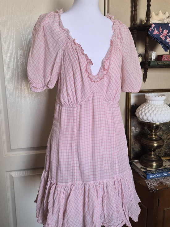 LoveShackFancy Dresses & Skirts - Loveshackfancy Cotton Pink Gingham Cottagecore Dress
